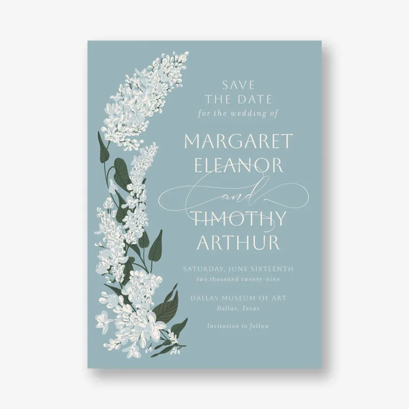 Lilac Bouquet Save the Date sold by Paper Source