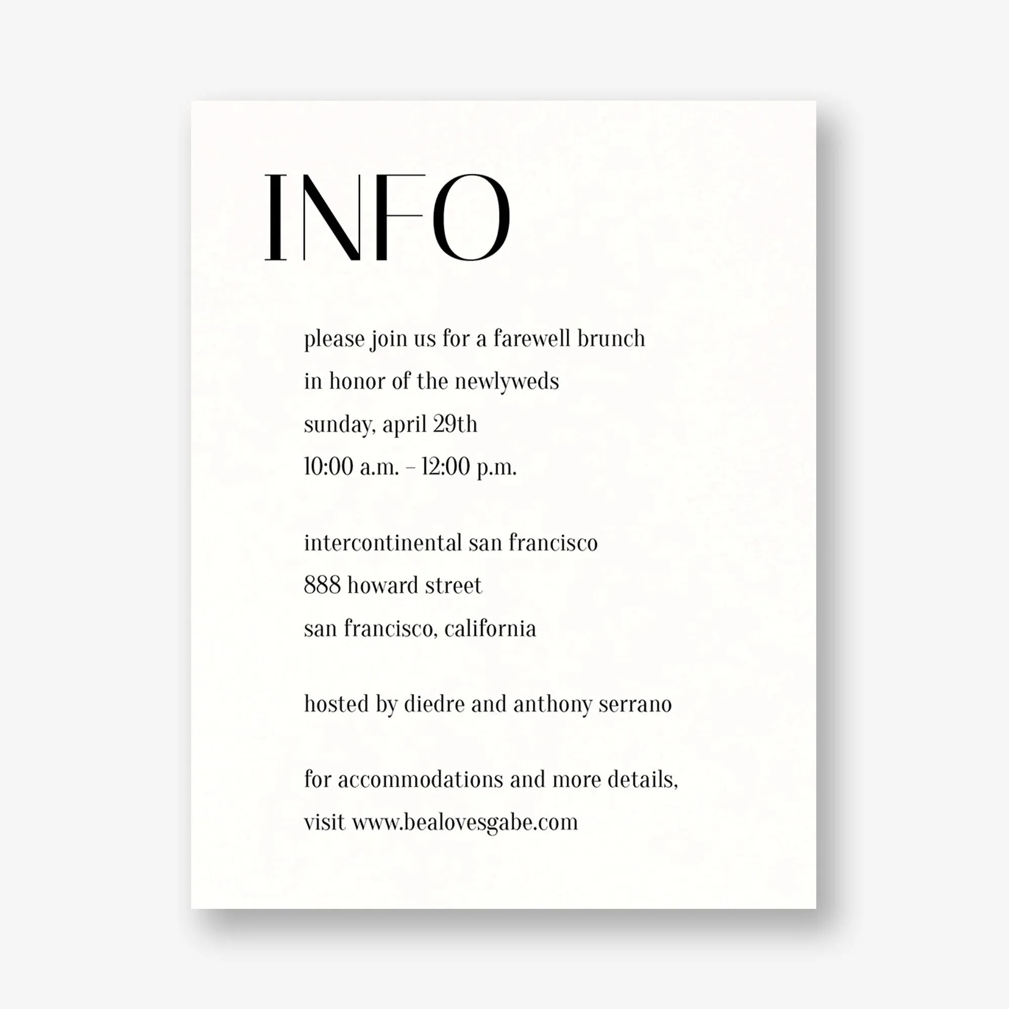 Stacked Deco Type Information Card sold by Paper Source