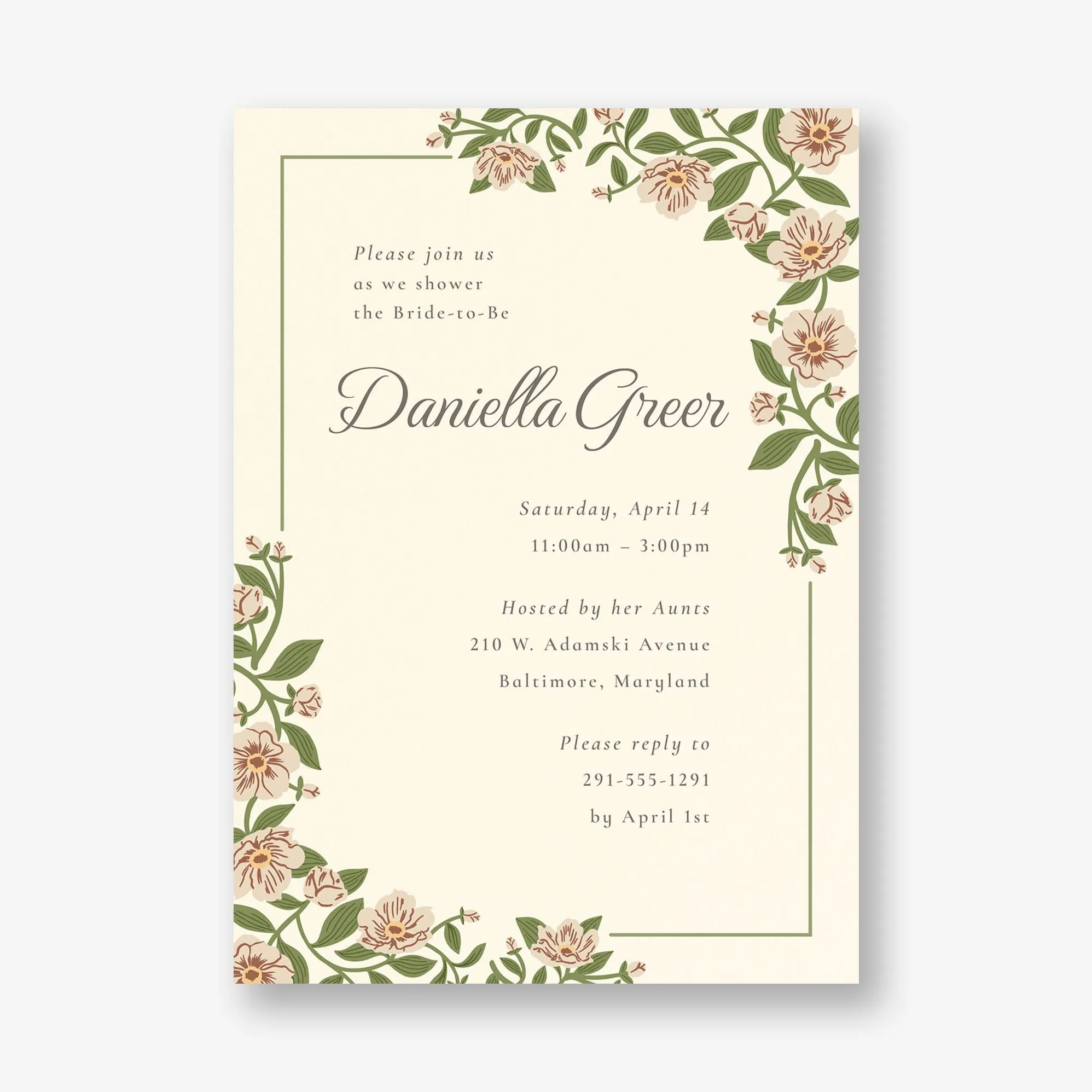 Vintage Primrose Bridal Shower Invitation sold by Paper Source