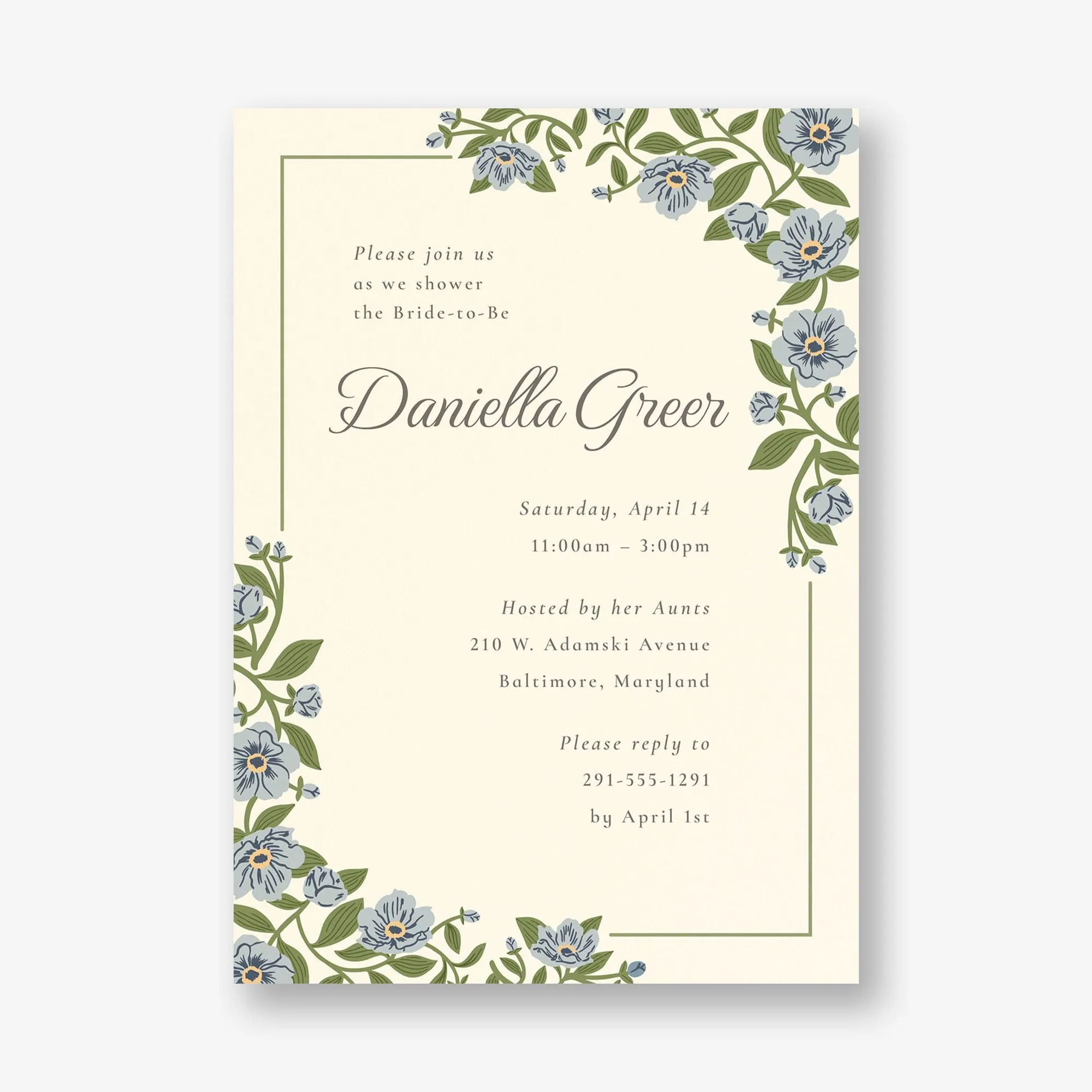 Vintage Primrose Bridal Shower Invitation sold by Paper Source product image thumbnail 3