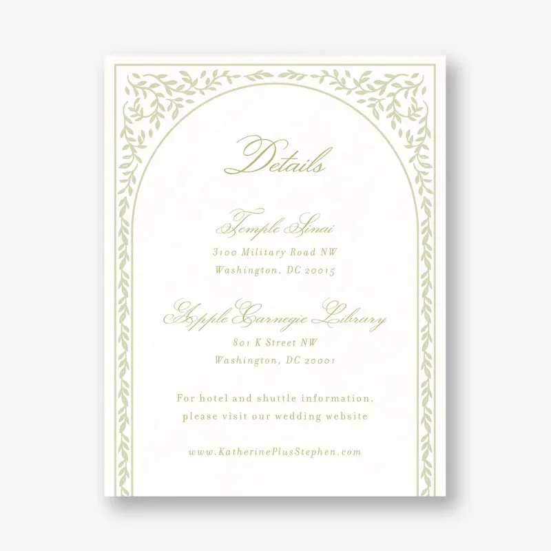 Trellis Vines Information Card sold by Paper Source