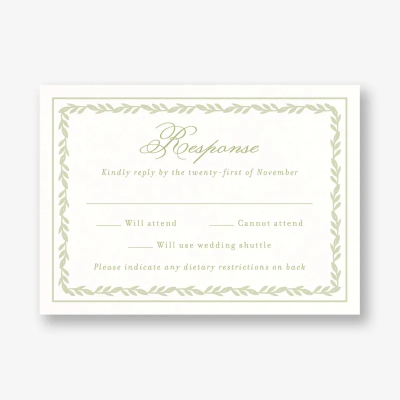 Trellis Vines Response Card sold by Paper Source