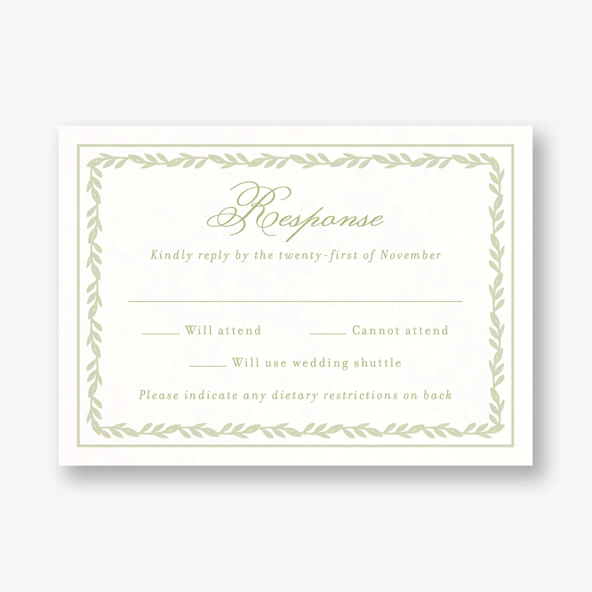 Trellis Vines Response Card sold by Paper Source