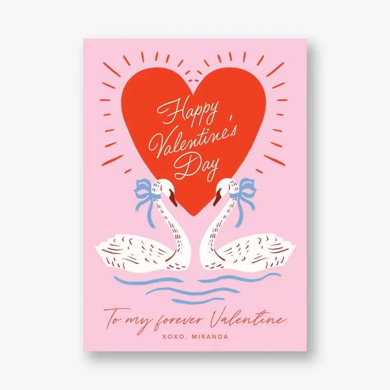 Sweet Swans Valentine Card sold by Paper Source