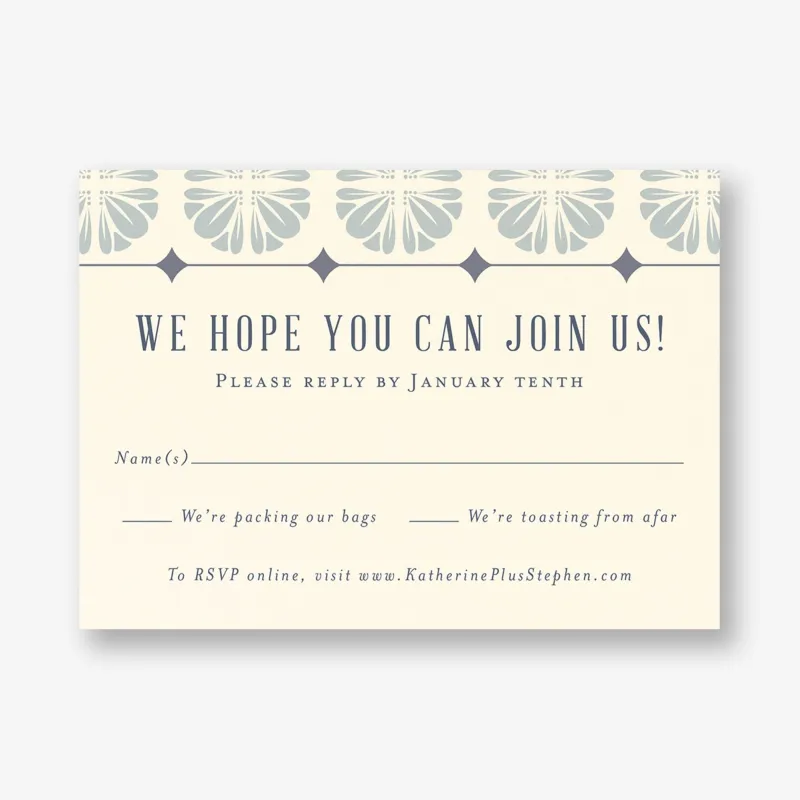 Scalloped Tile Response Card sold by Paper Source