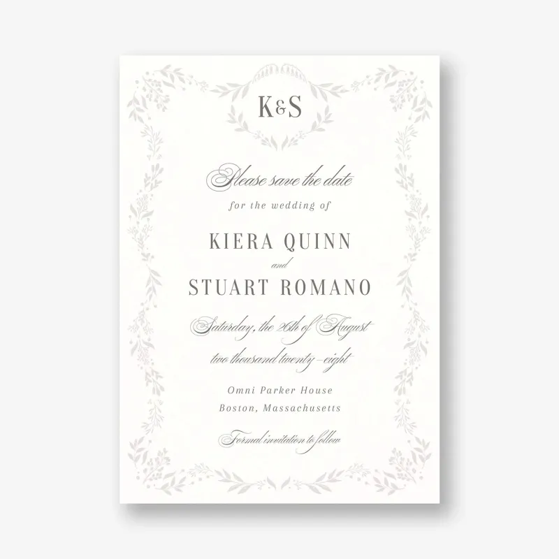 Winding Flora Frame Save the Date sold by Paper Source