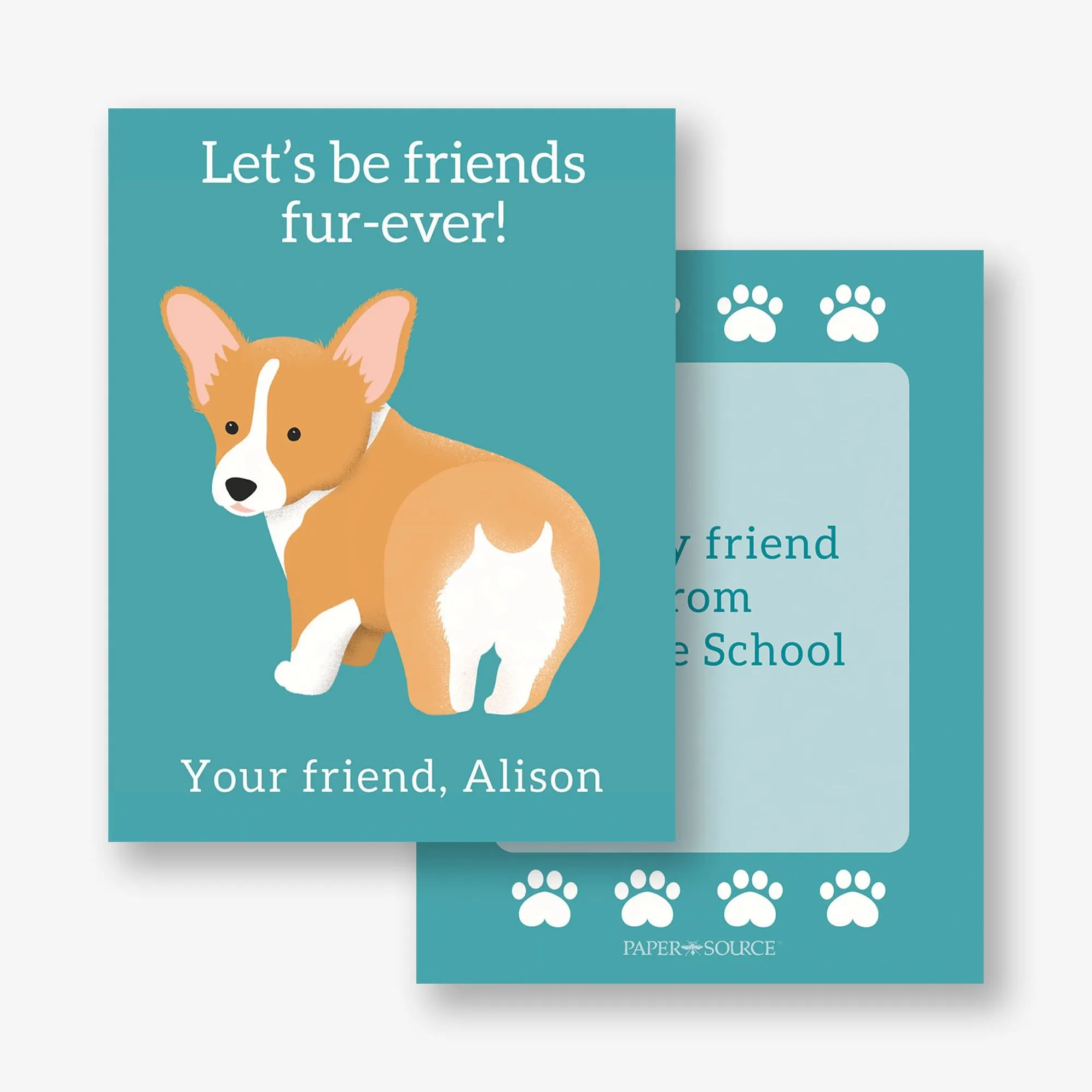 Corgi Custom Valentine Card sold by Paper Source product image thumbnail 2