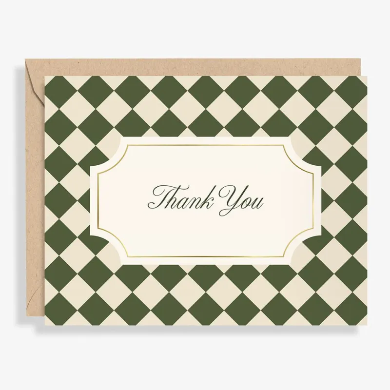 Green Diamond Thank You Card sold by Paper Source