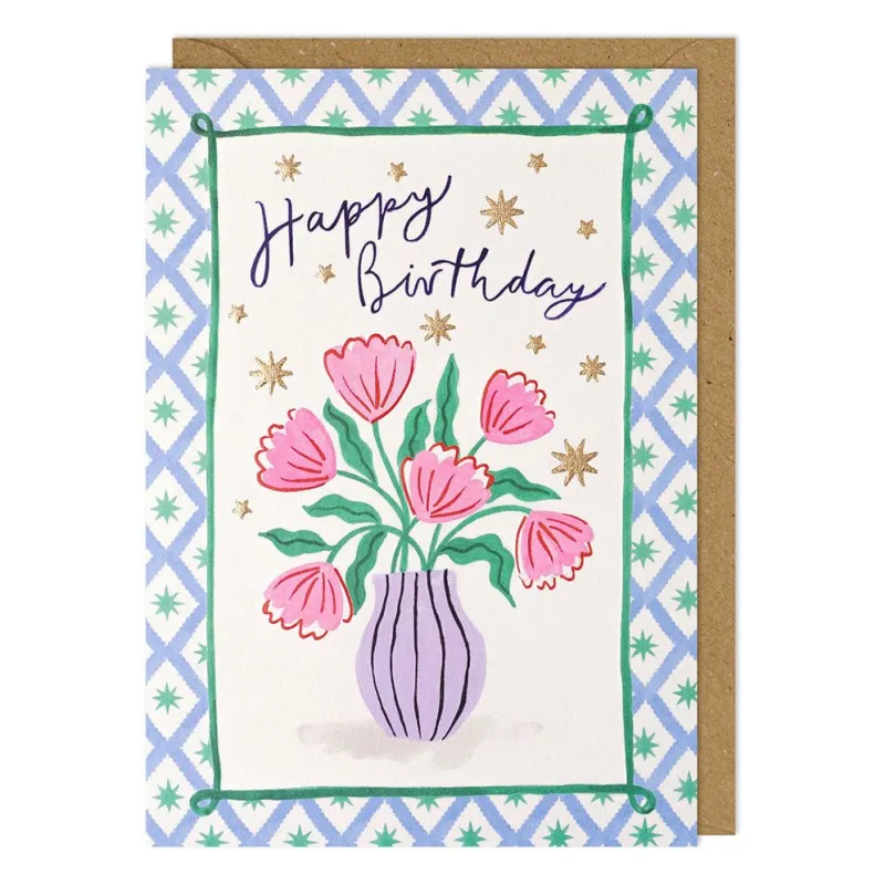Vase of Flowers Genevieve Birthday Card sold by Paper Source