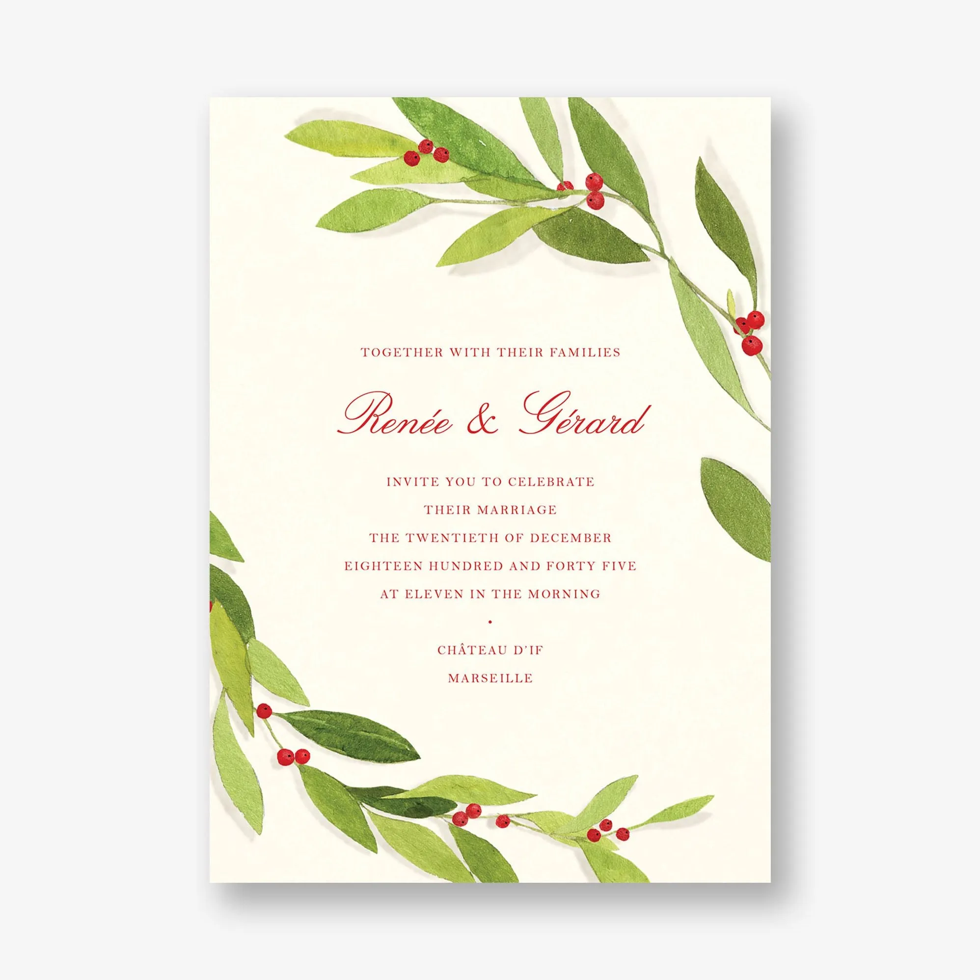 Red Sprigs Wedding Invitation sold by Paper Source