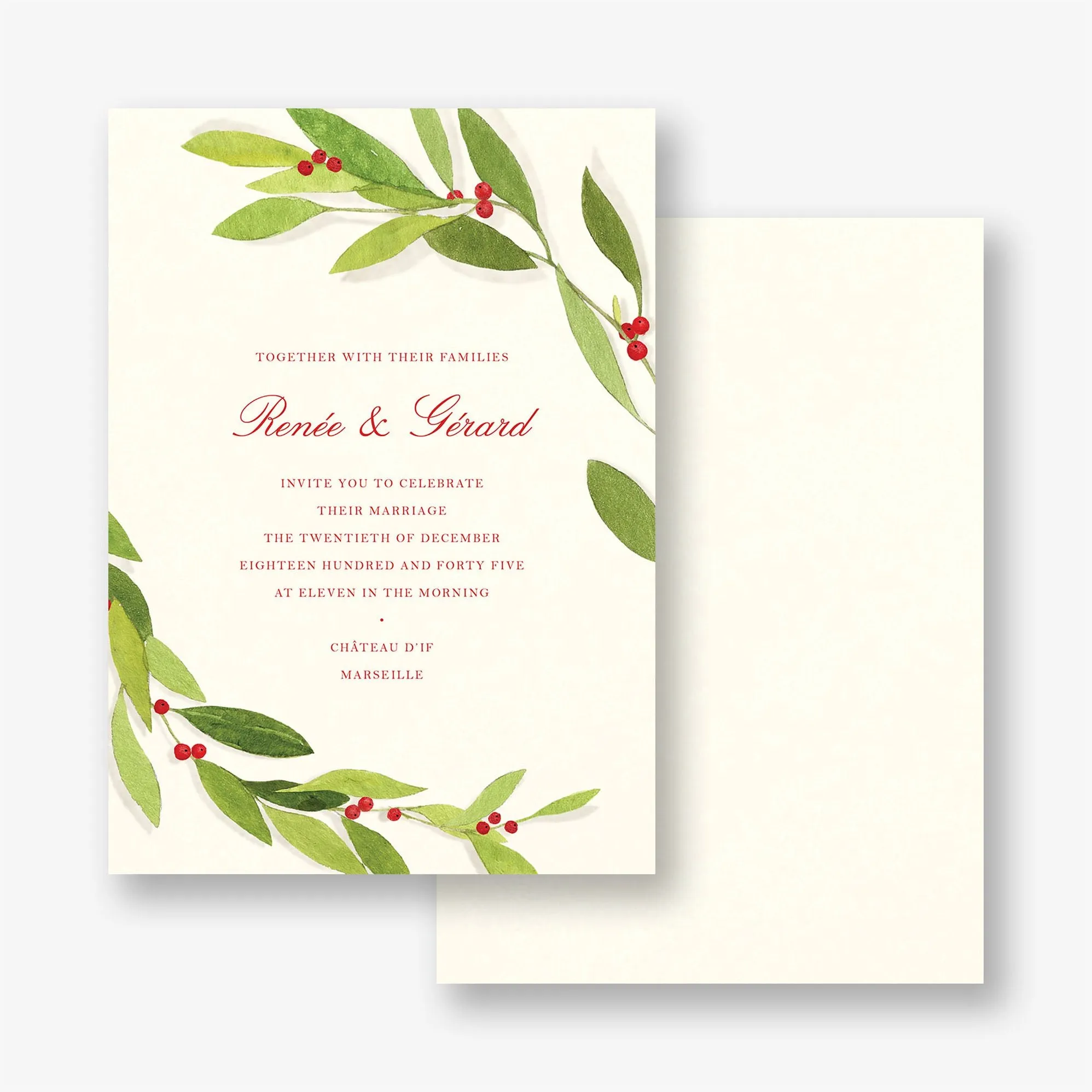 Red Sprigs Wedding Invitation sold by Paper Source product image thumbnail 3