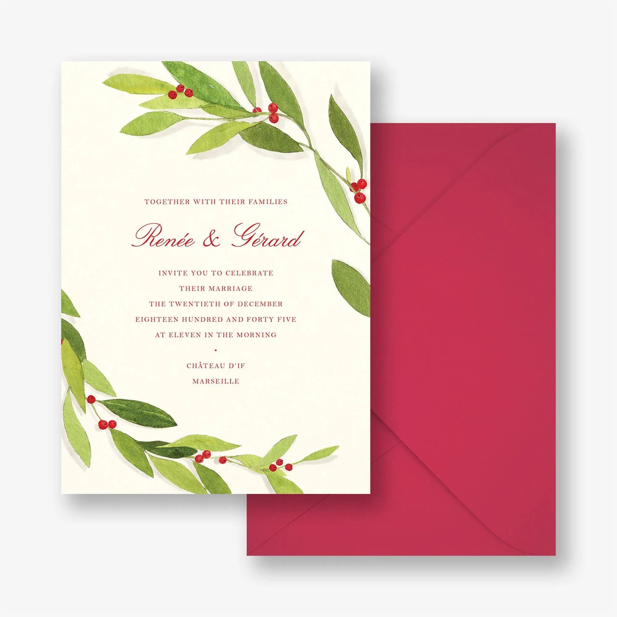 Red Sprigs Wedding Invitation sold by Paper Source product image thumbnail 2