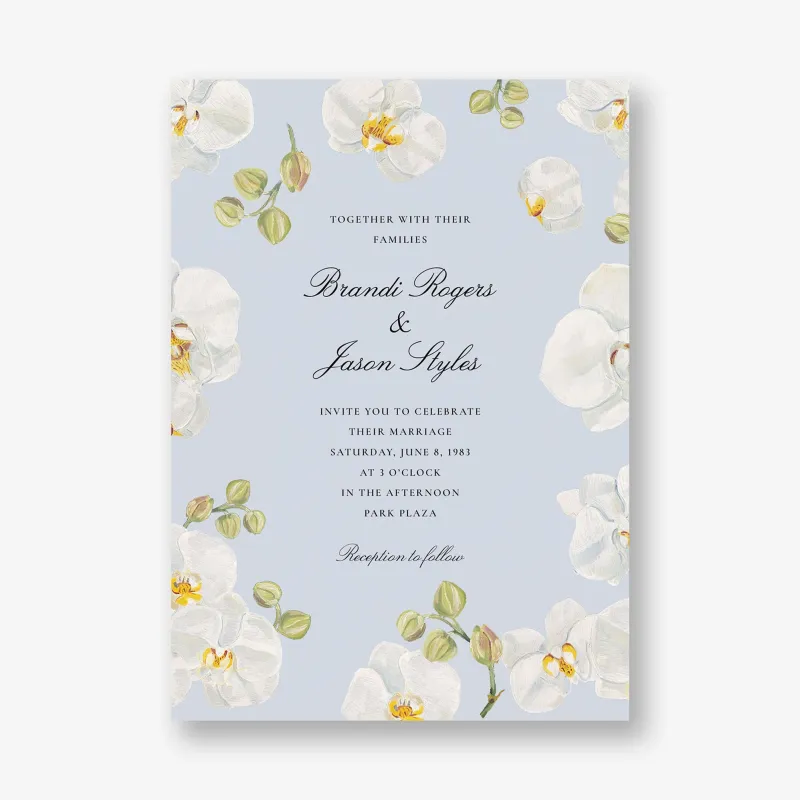 Orchid Blooms Wedding Invitation sold by Paper Source