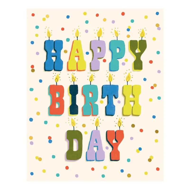 Letter Candles Birthday Card sold by Paper Source