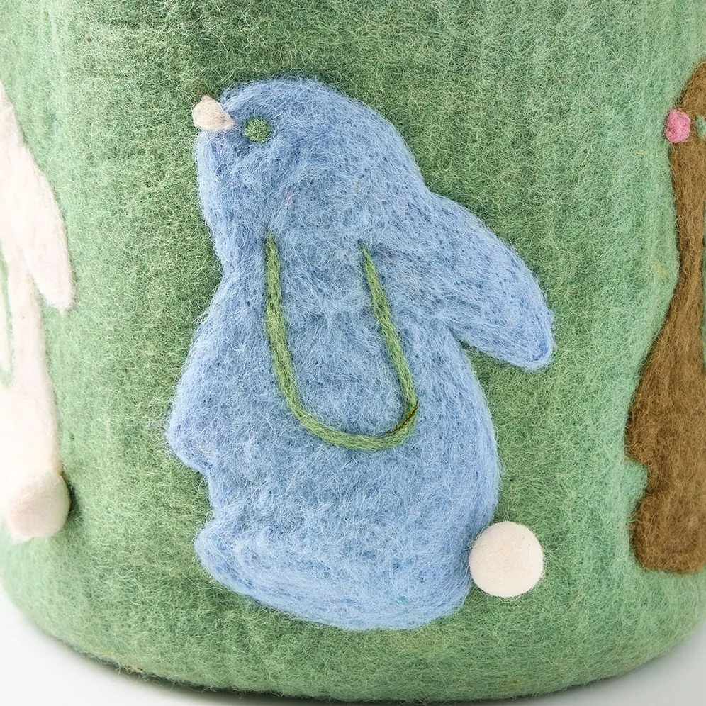 Bunny Pom Felt Basket sold by Paper Source product image thumbnail 3