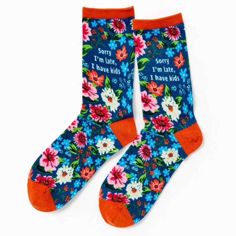 Sorry I¿m Late Floral Socks made by Paper Source