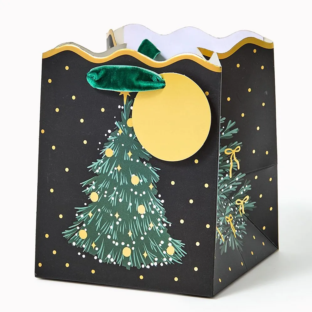 Twinkling Trees Small Square Die-Cut Gift Bag sold by Paper Source