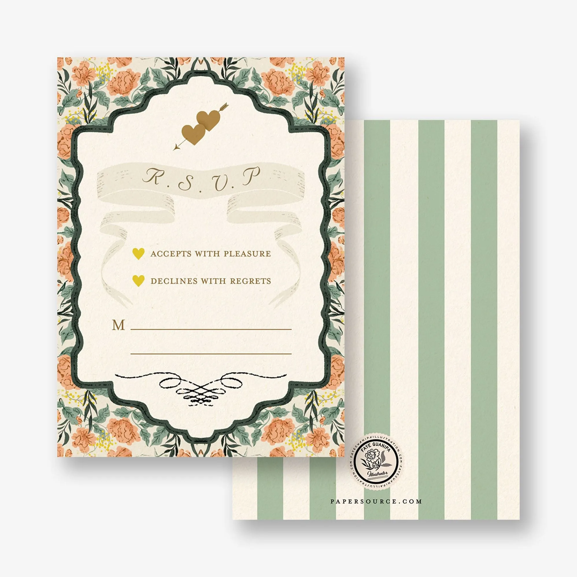 Vintage Hearts Response Card sold by Paper Source product image thumbnail 2