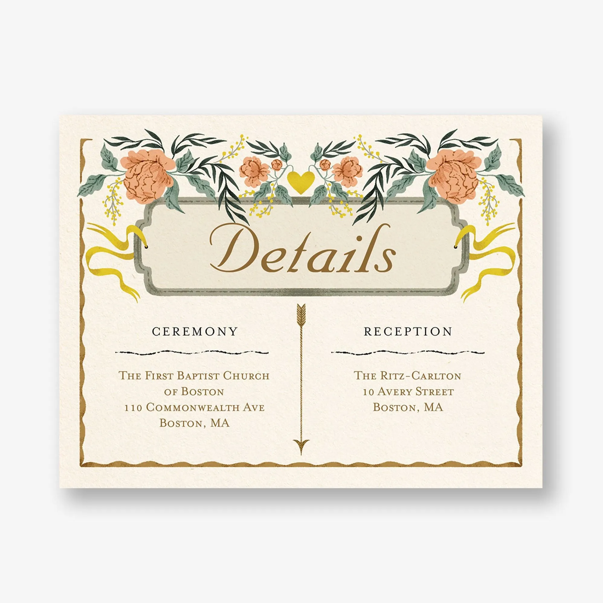 Vintage Hearts Information Card sold by Paper Source