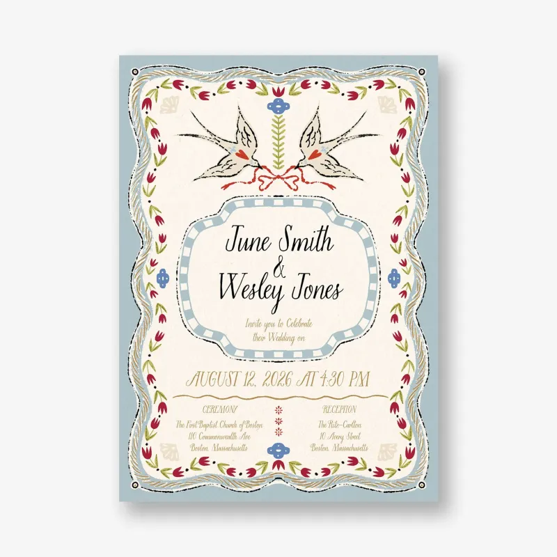 Folk Maximalist Wedding Invitation made by Paper Source