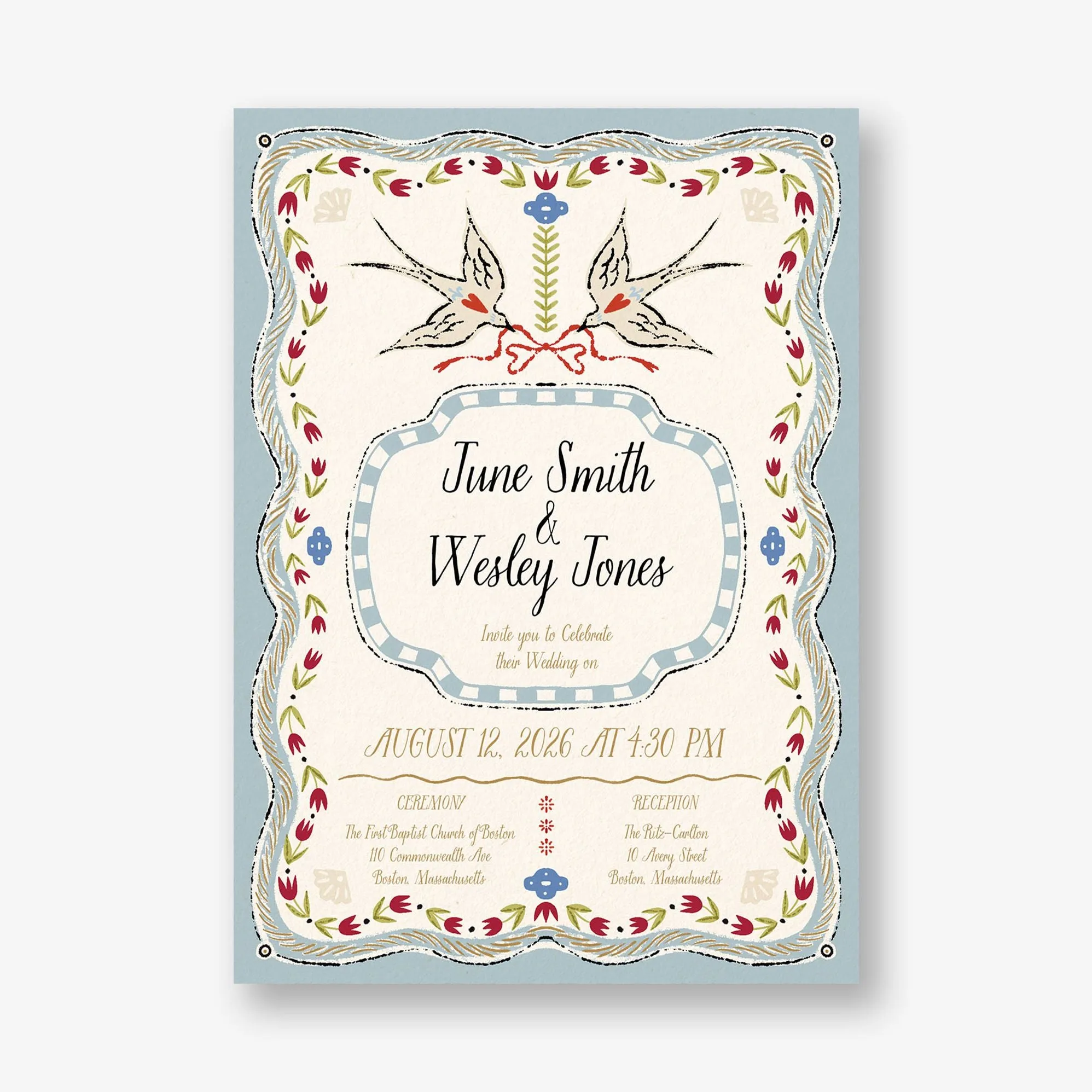 Folk Maximalist Wedding Invitation sold by Paper Source