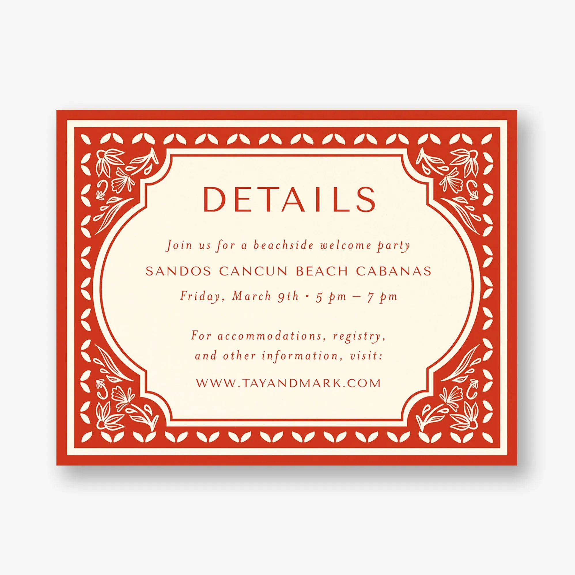 Folk Floral Frame Information Card sold by Paper Source