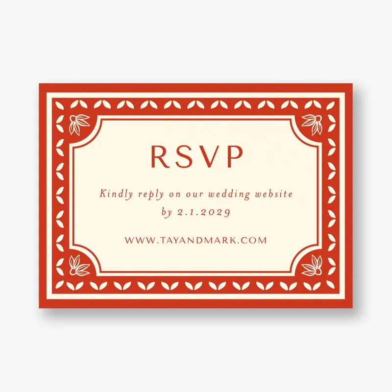 Folk Floral Frame Response Card made by Paper Source