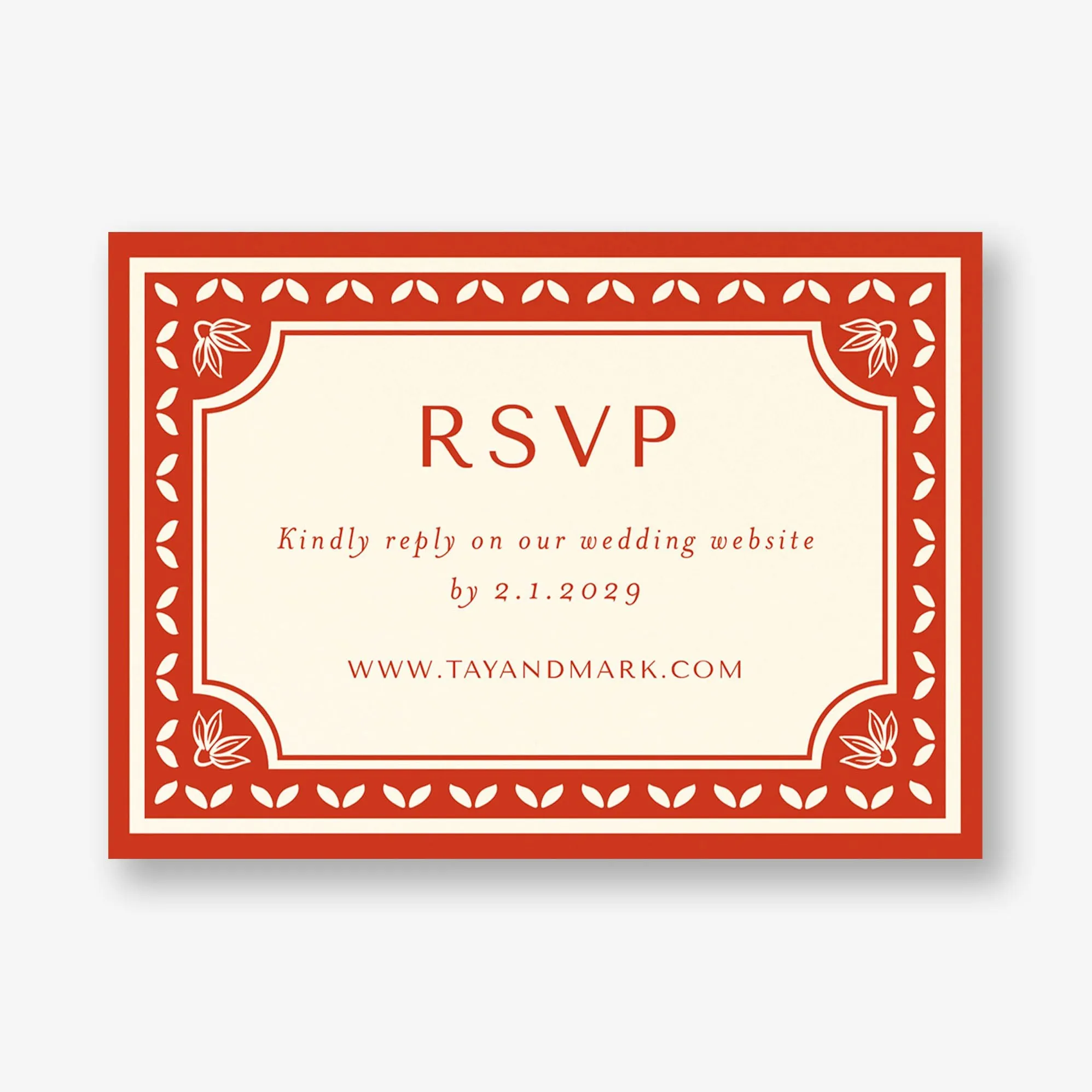 Folk Floral Frame Response Card sold by Paper Source