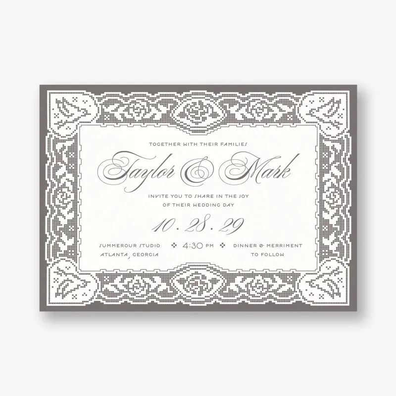 Vintage Lace Wedding Invitation made by Paper Source