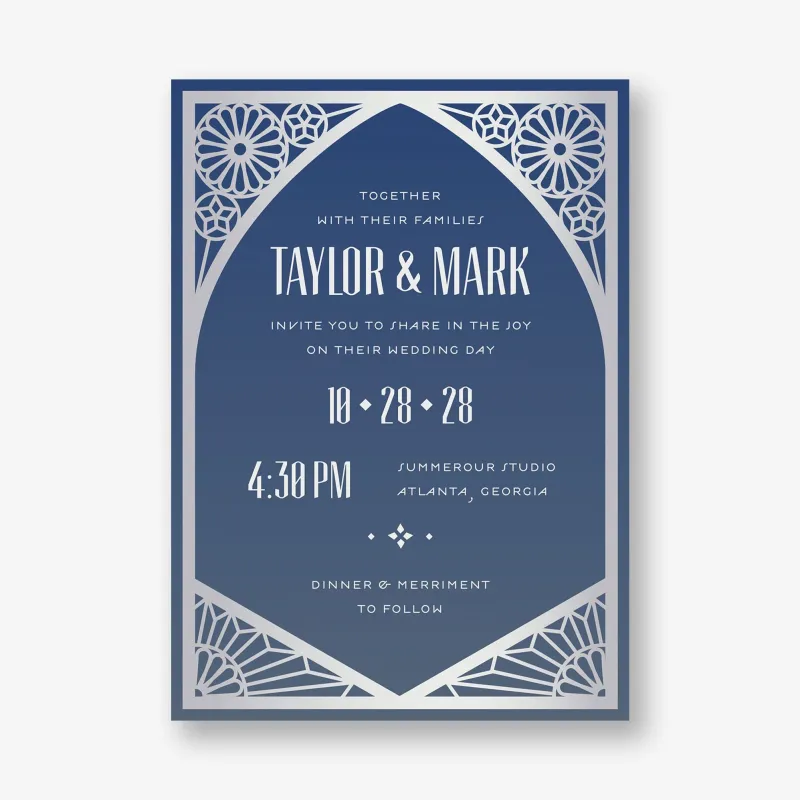 Stained Glass Foil Wedding Invitation made by Paper Source