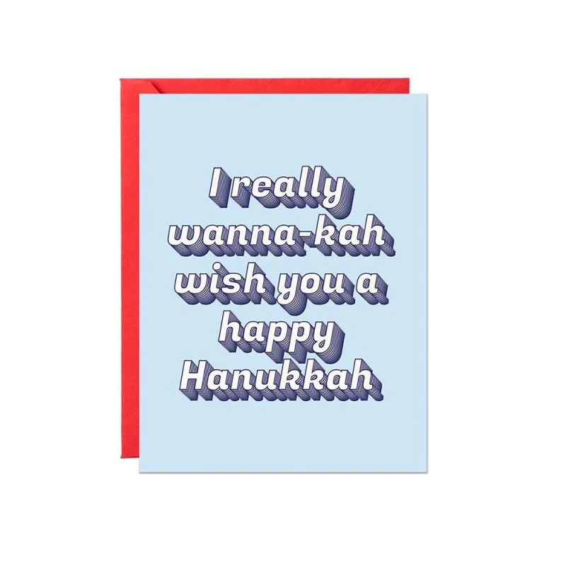 Hanukkah Really Wanna-kah Card sold by Paper Source