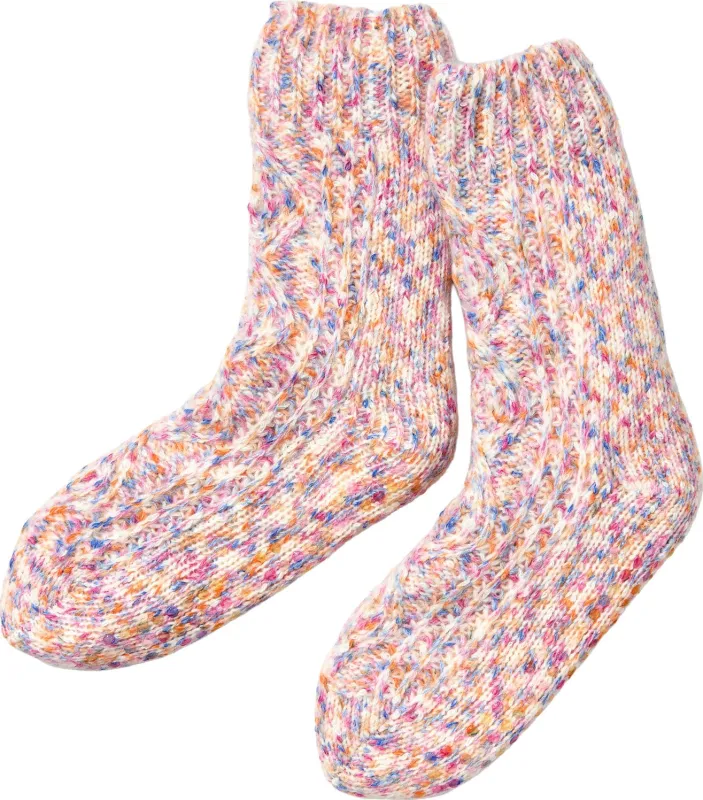 Pink Confetti Cable Knit Reading Sock made by Paper Source