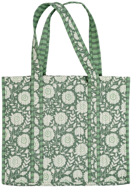Quilt Tote- Green made by Paper Source