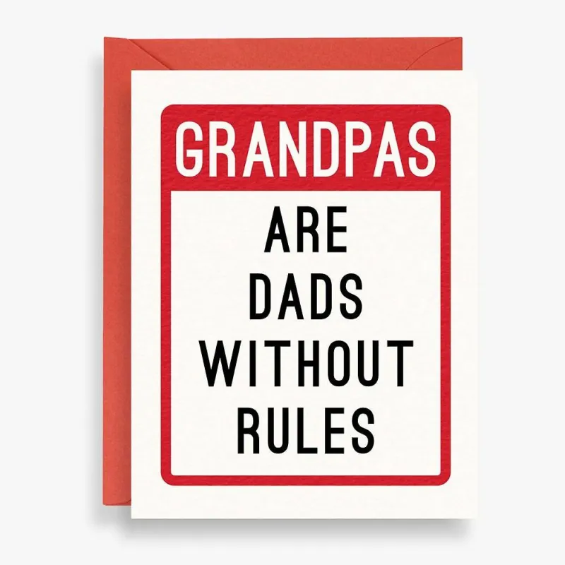 Grandpas Without Rules Father's Day Letterpress Card made by Paper Source