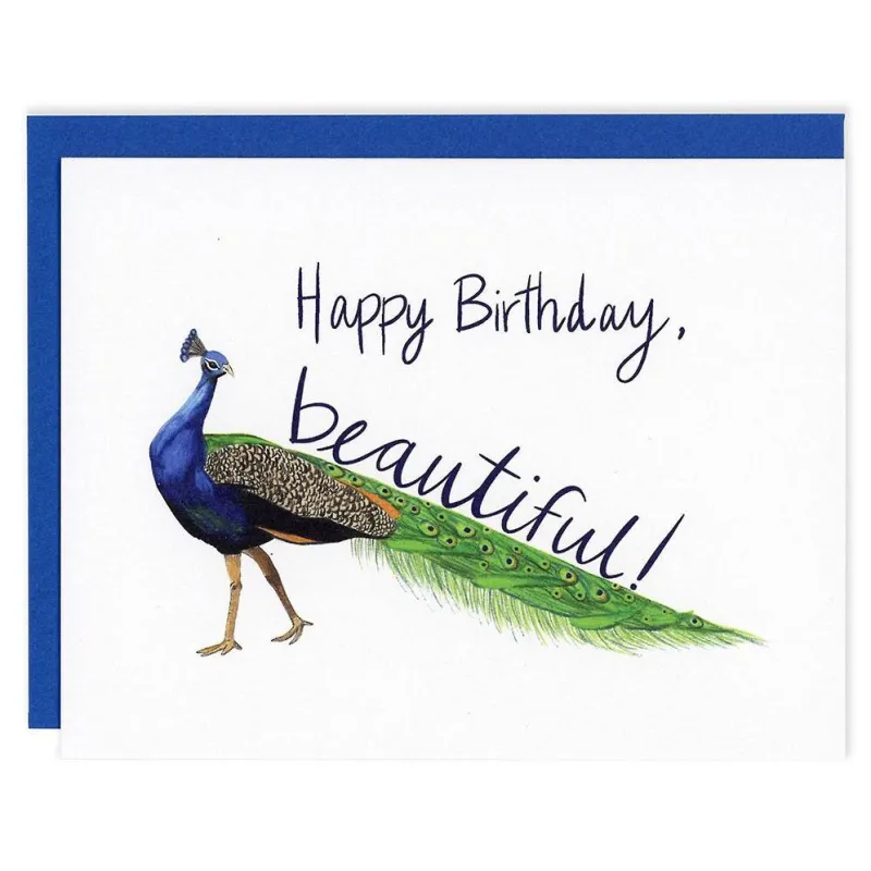 Beautiful Peacock Birthday Card made by Paper Source
