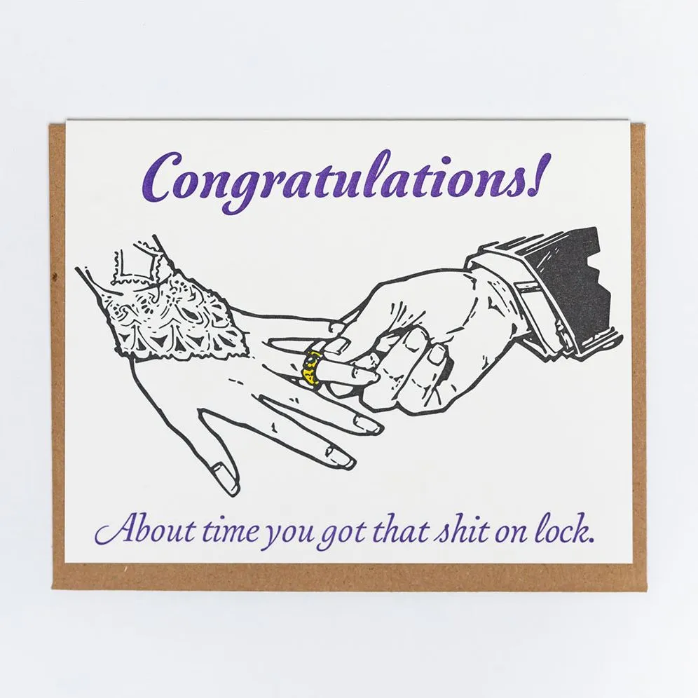 On Lock Wedding Card sold by Paper Source
