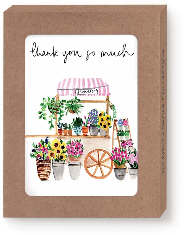 Flower Cart Thank You Notecard Set made by Paper Source