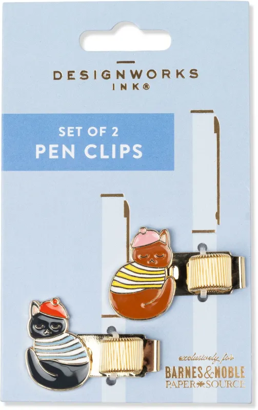 French Cats Pen Clips S/2 made by DesignWorks Ink
