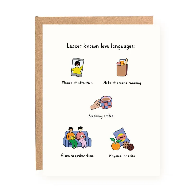Lesser Known Love Languages Love Card made by Paper Source