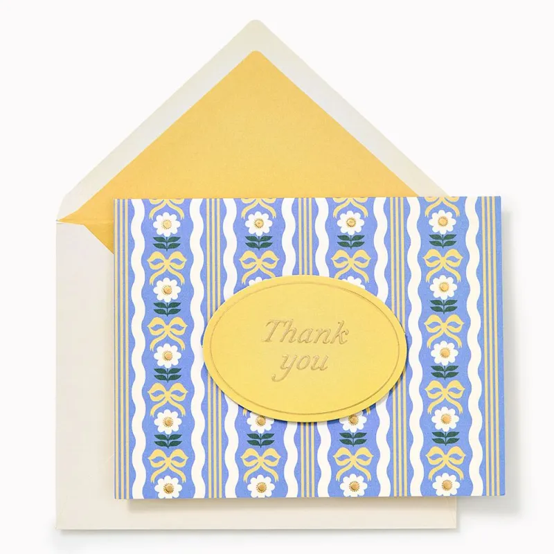 Floral Bow Embellished Thank You Card made by Paper Source