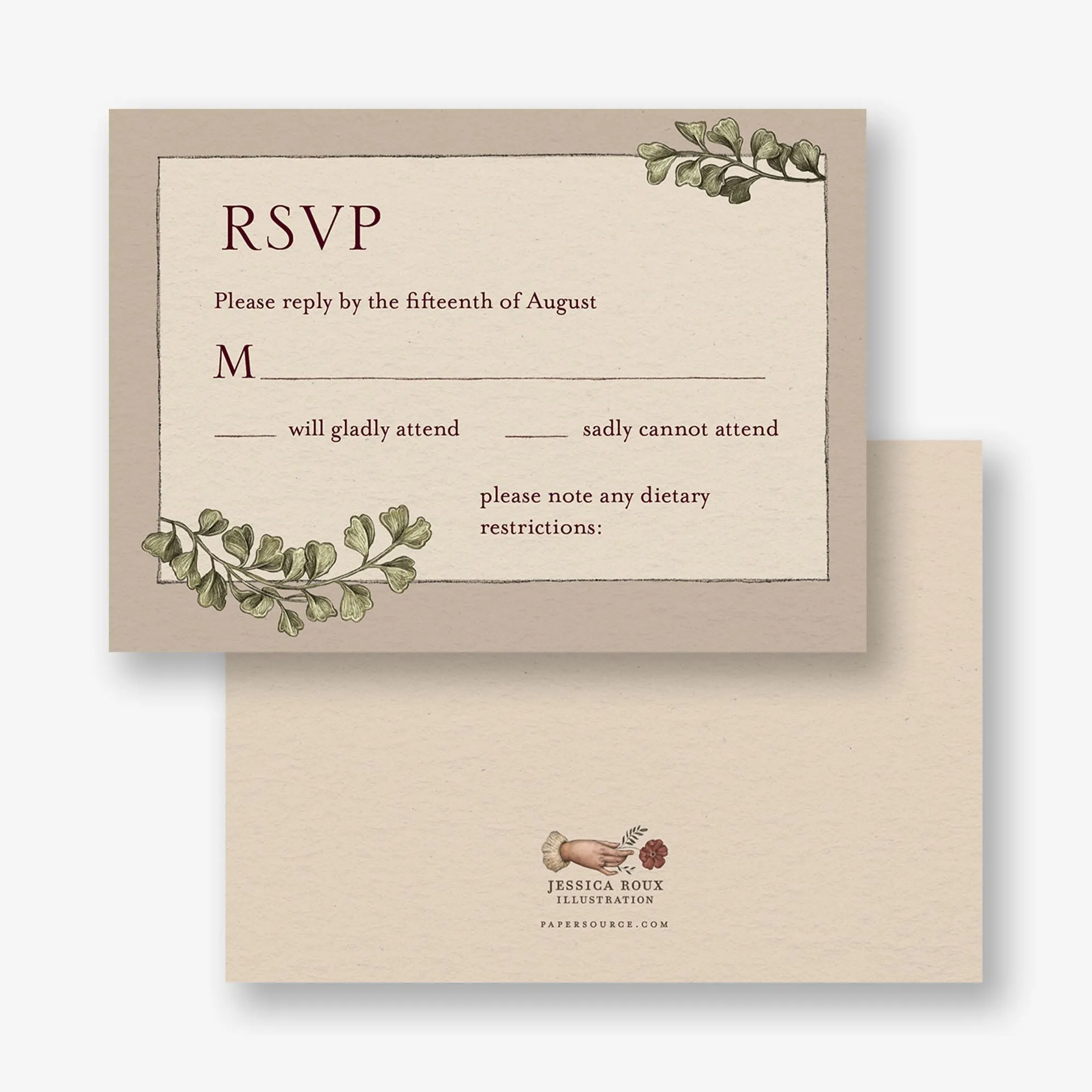 Moody Dahlias Response Card sold by Paper Source product image thumbnail 3