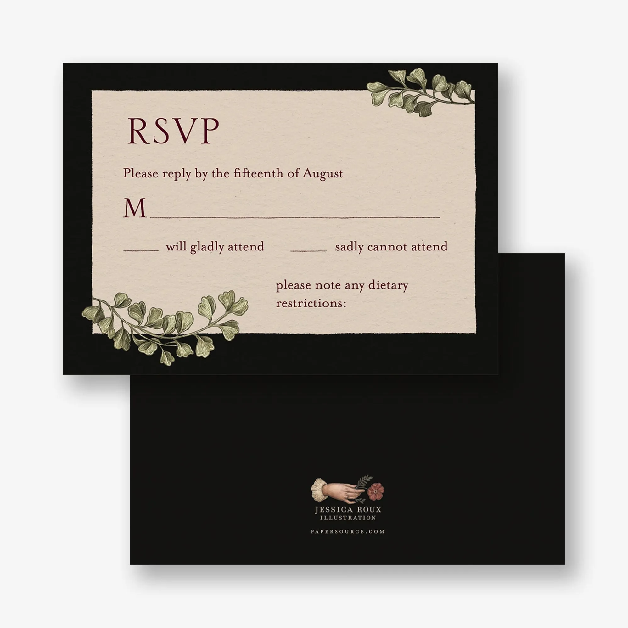 Moody Dahlias Response Card sold by Paper Source product image thumbnail 4