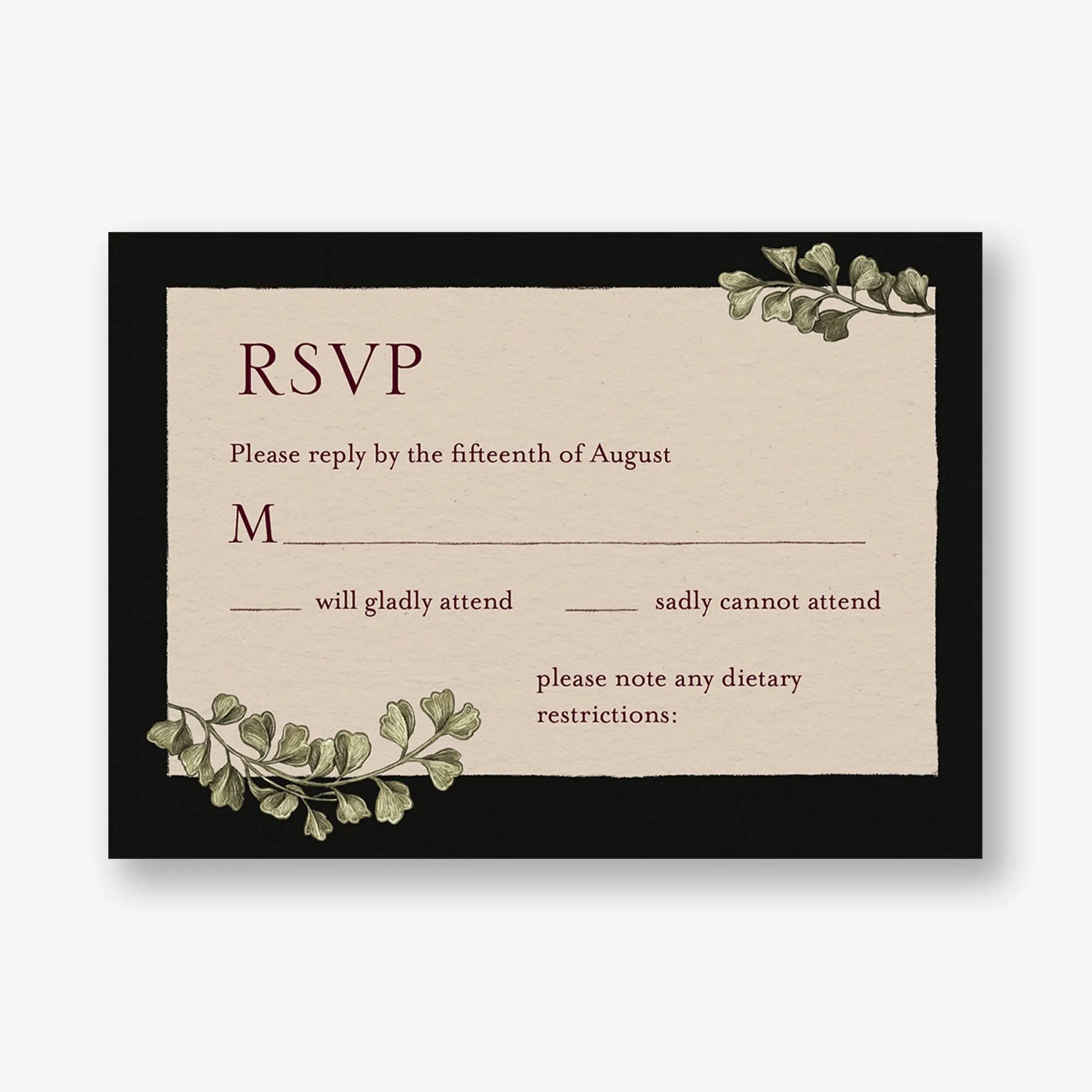 Moody Dahlias Response Card sold by Paper Source product image thumbnail 2