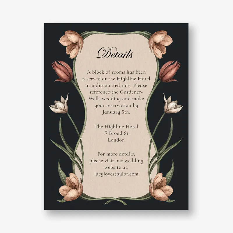 Tulips and Swallows Information Card made by Paper Source