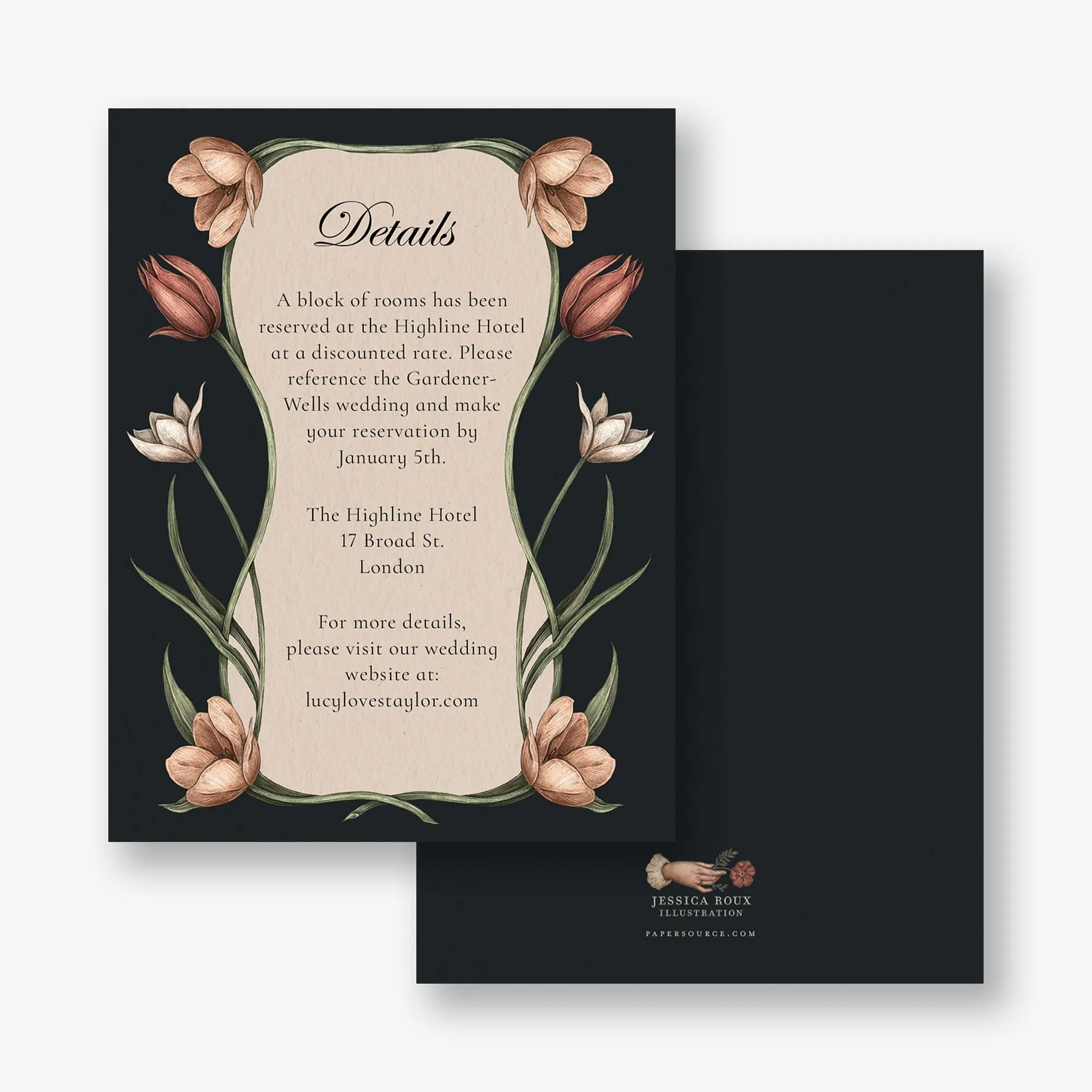 Tulips and Swallows Information Card sold by Paper Source product image thumbnail 2