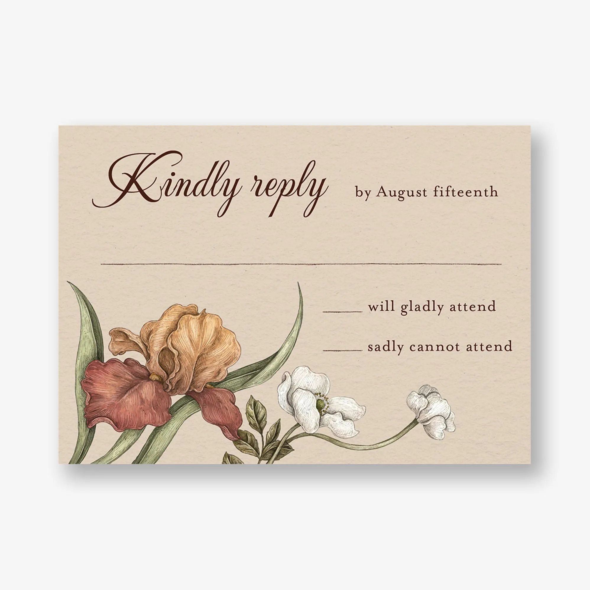 Fox and Florals Response Card sold by Paper Source