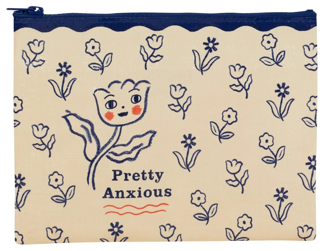 Pretty Anxious Zipper Pouch made by Blue Q