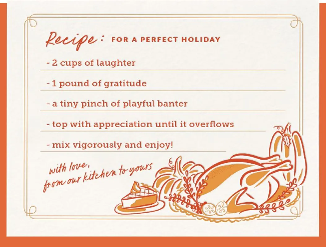 Perfect Holiday Recipe Thanksgiving Card made by Paper Source