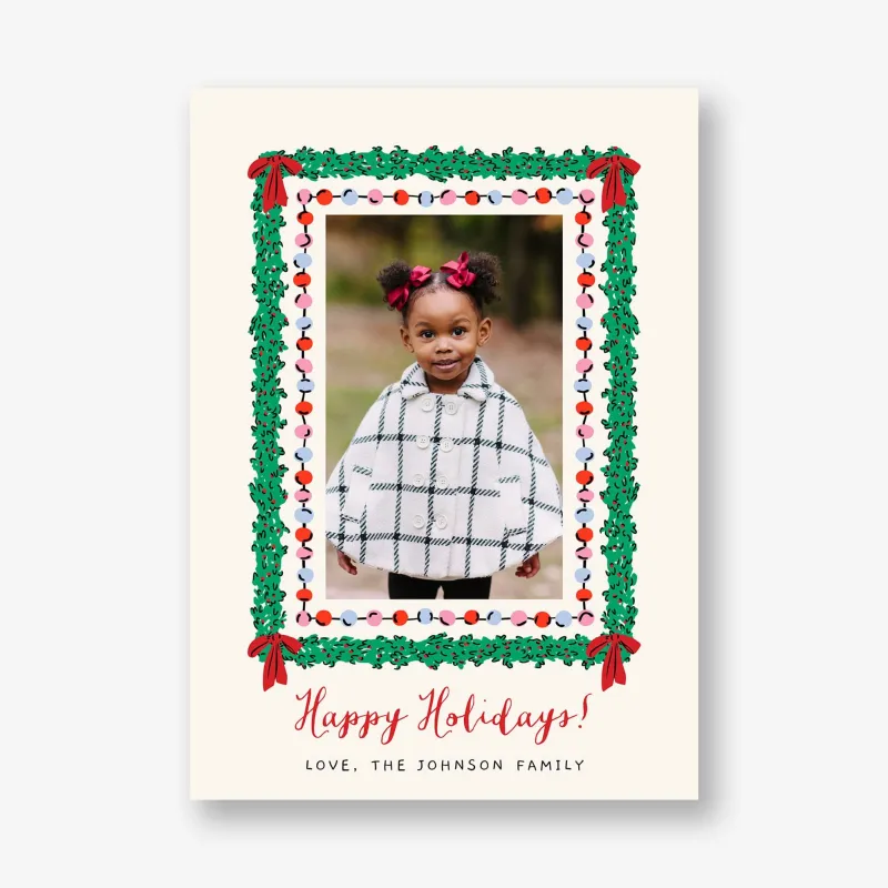 Holidazzle Garland Frame Holiday Card made by Paper Source