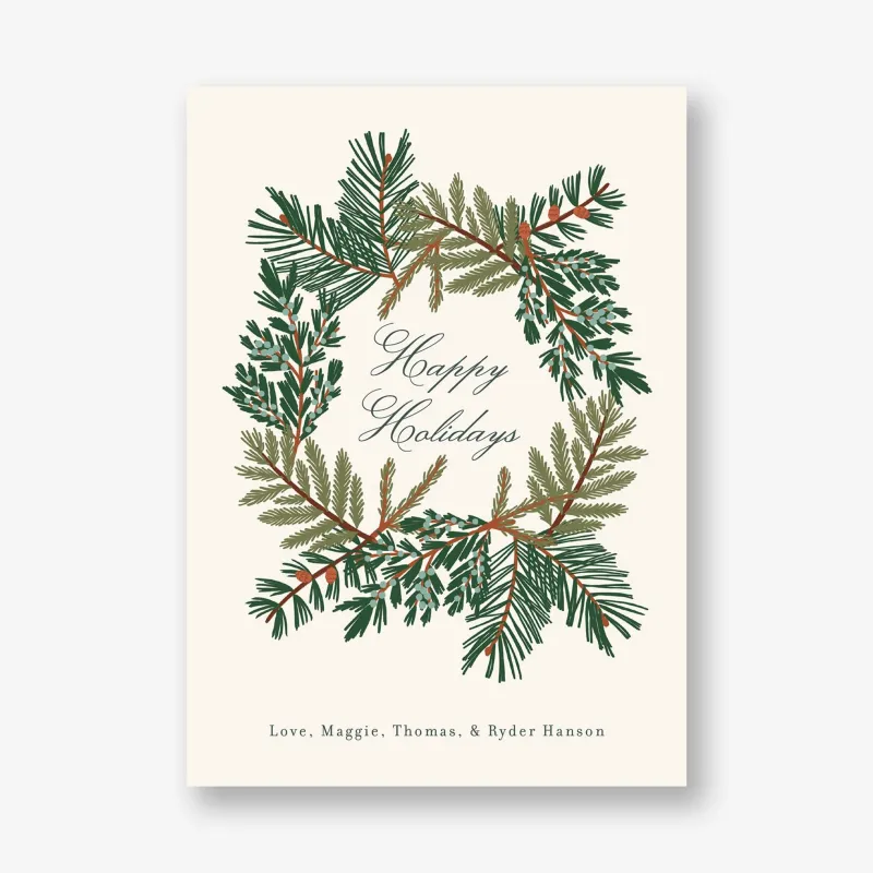 Pine Bough Frame Holiday Card made by Paper Source